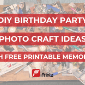 DIY birthday party photo garland using printed photos