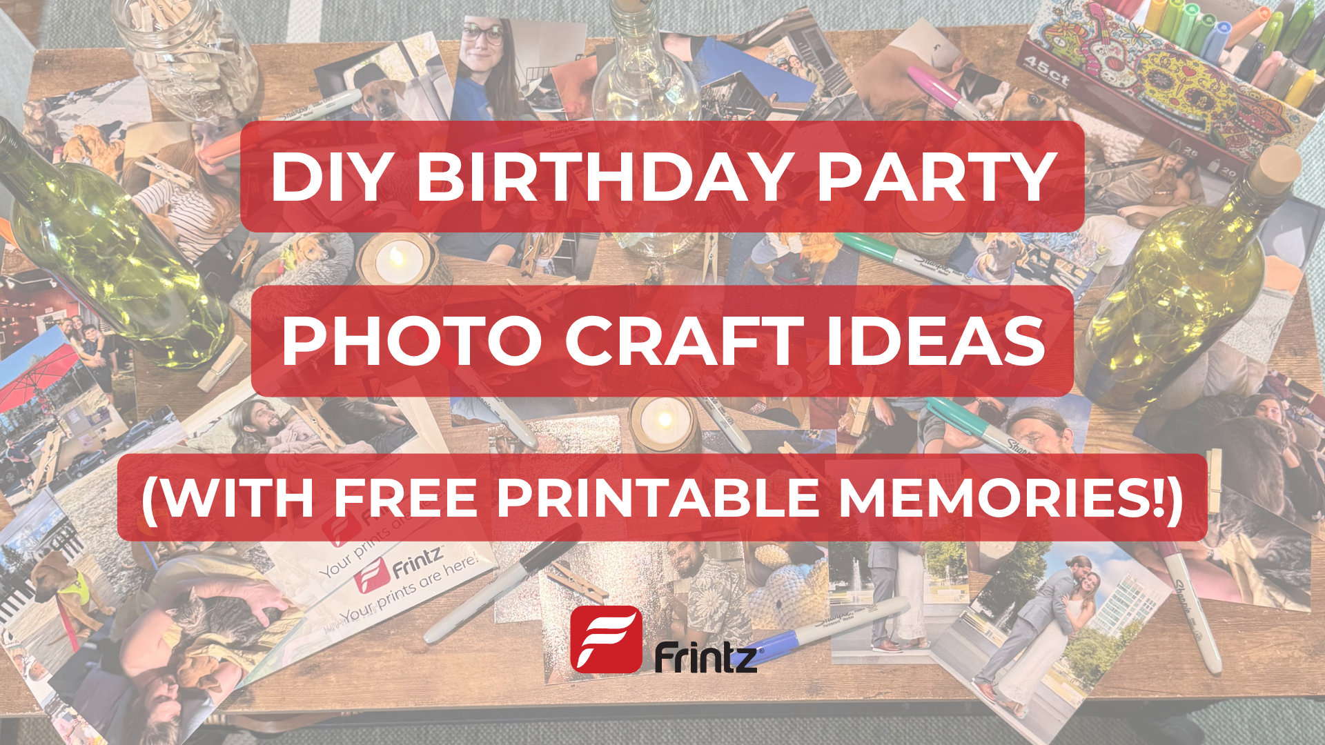 DIY birthday party photo garland using printed photos